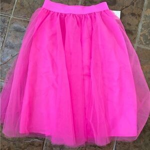 Chic Pink Tulle A-Line Skirt